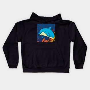 Smiling Underwater Dolphin Kids Hoodie